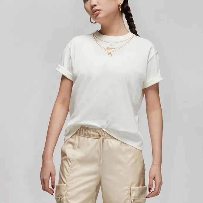 Jordan T Shirts Women's Beige-4