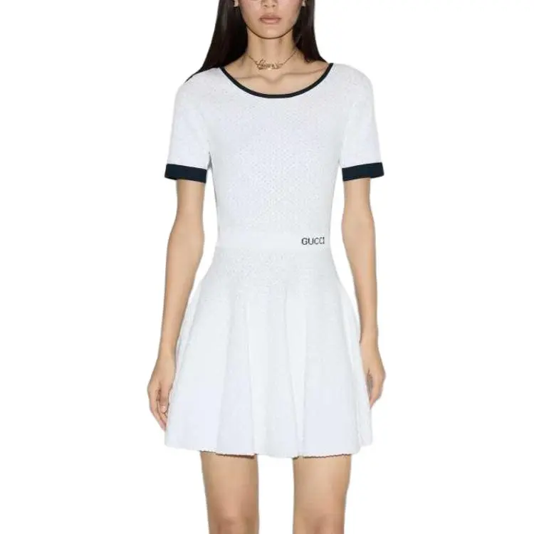 GUCCI SS25 Short Sleeved Dress Women's White-2