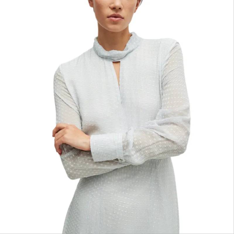 HUGO BOSS Long-Sleeved Dresses Women's Blue-5