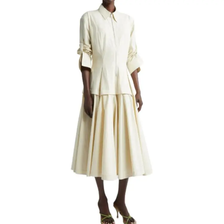 Bottega Veneta Long Sleeved Dresses Women's White-2