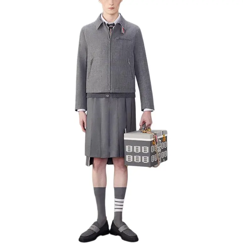 THOM BROWNE Rose embroidered Striped Cotton Shirt-1