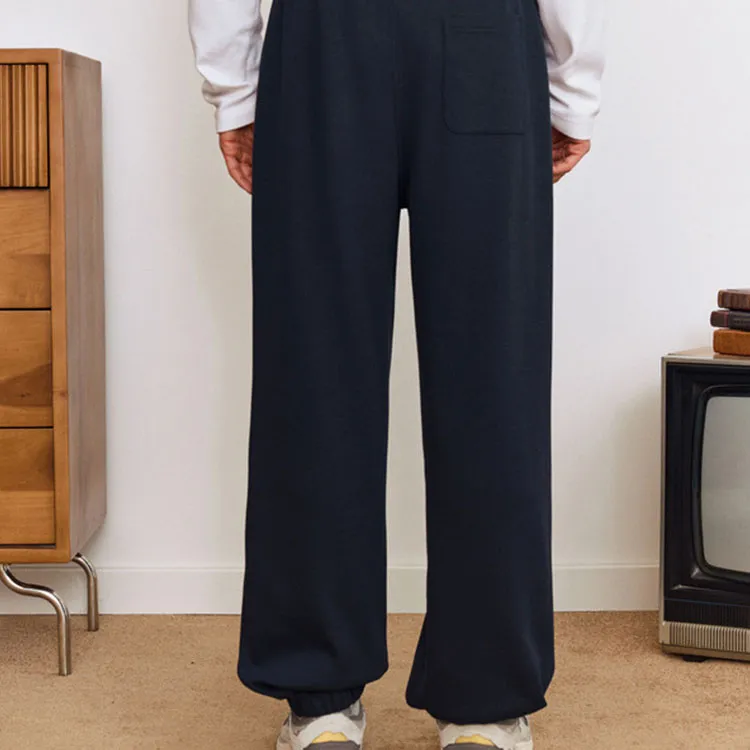 Bosieagender Casual Pants Men Navy Blue-3