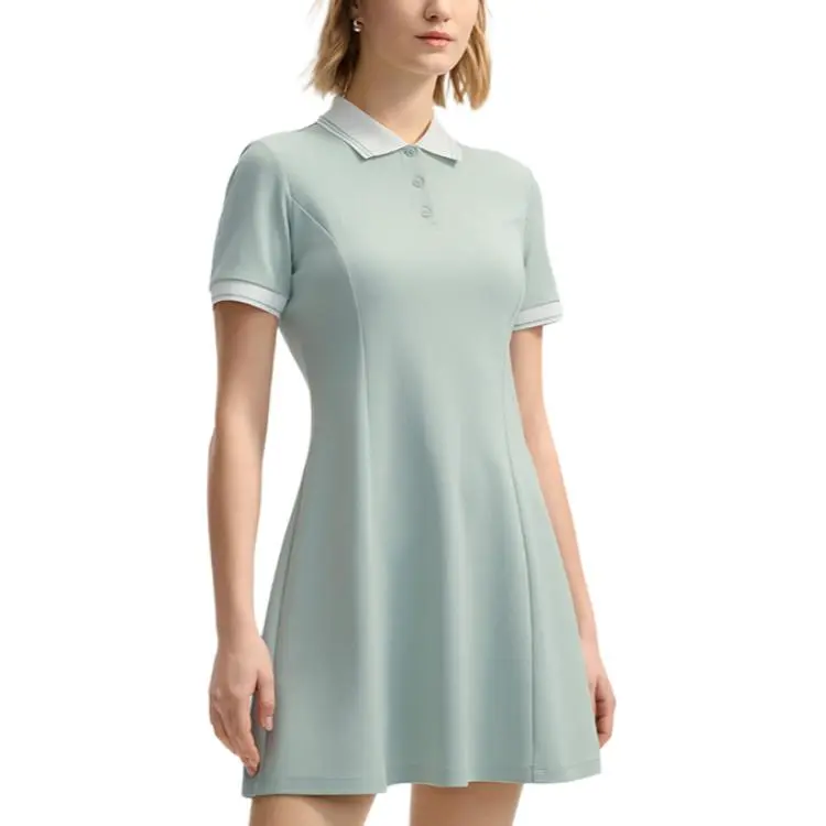FILA Short Sleeved Dress Women's Oat Gray-4