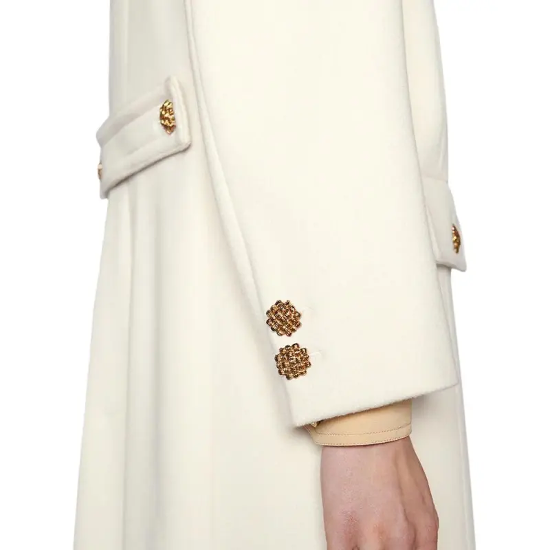 GUCCI Double G Embroidered Button front Coat-4
