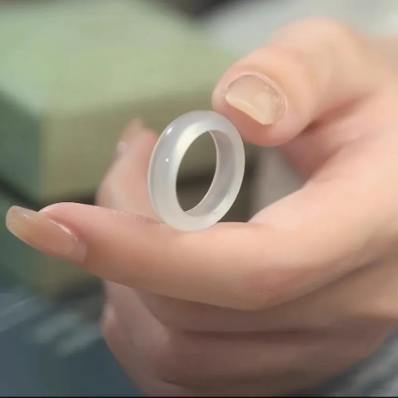 Gifts Chalcedony Jade Rings Unisex-14