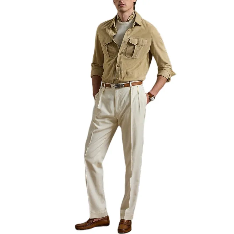 Ralph Lauren Purple Label SS25 T Shirt Men's Cream-3
