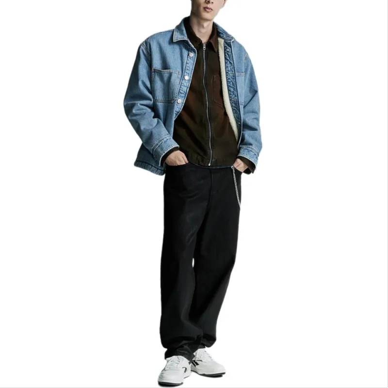 H&M Shirt Men's Light Denim Blue-1