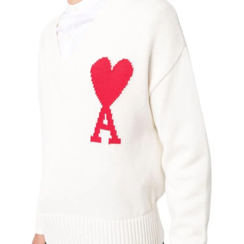 Ami Paris Ami De Coeur V Neck Sweater-4