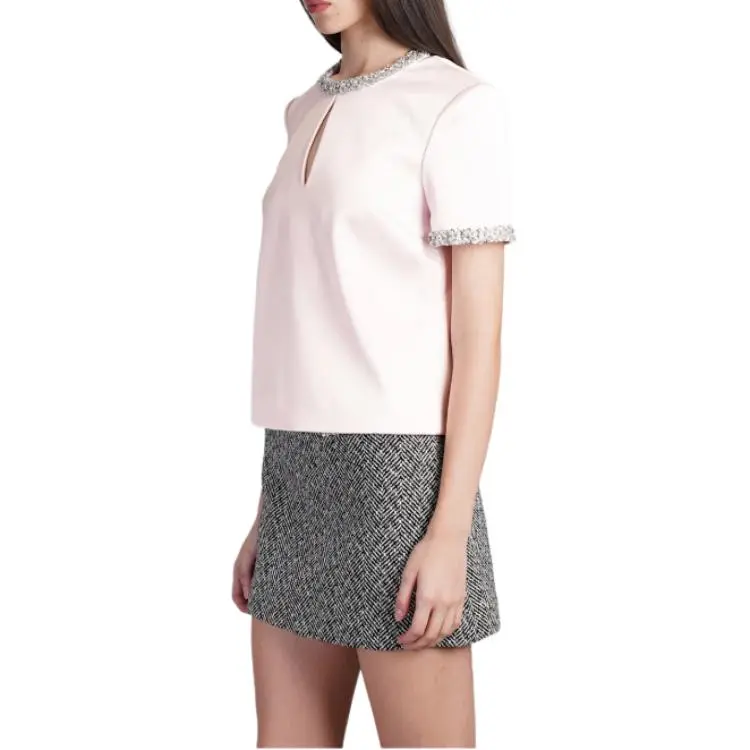 Self portrait Embellished Satin Top-2