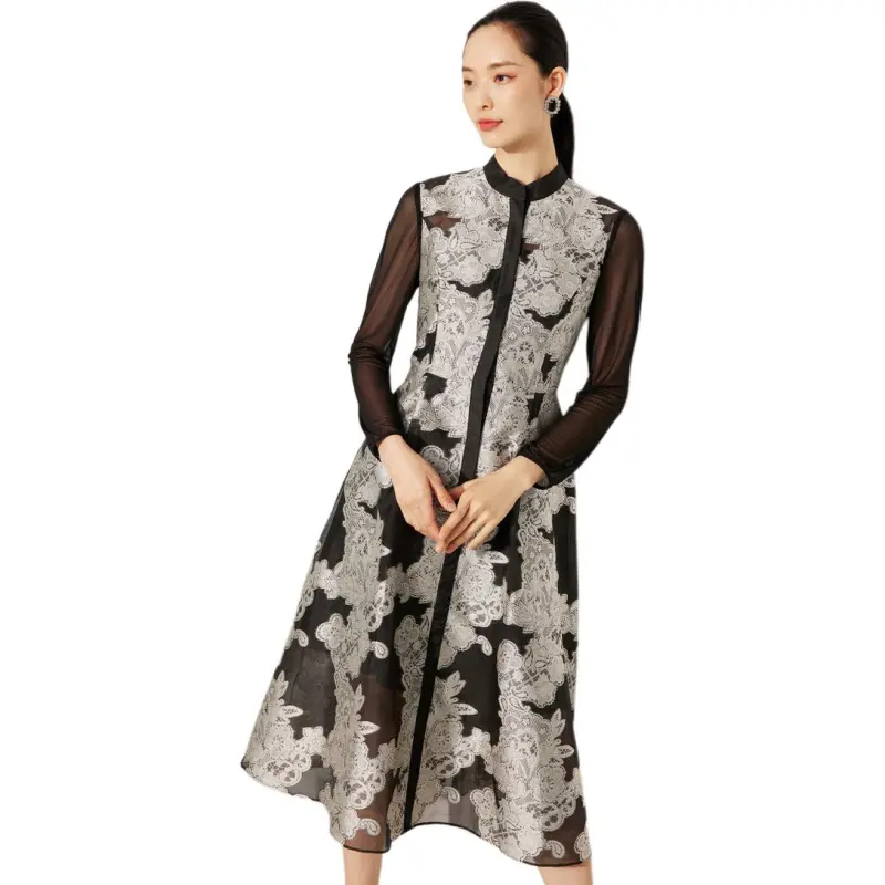 BBLLUUEE Long Sleeved Dress Women's Ink Black-4