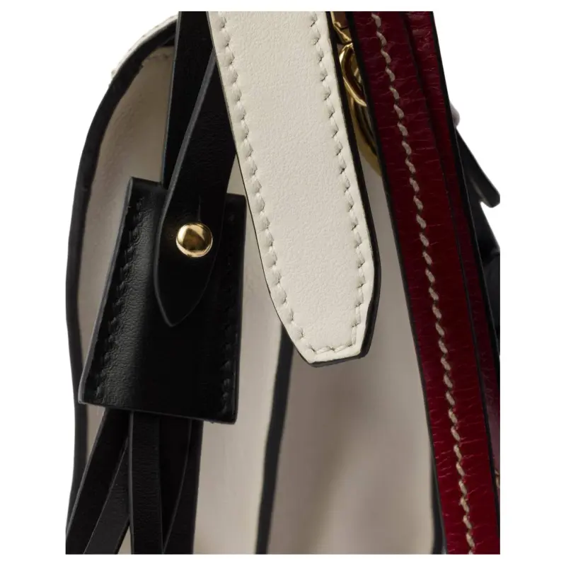 PRADA Leather Crossbody Bag Shoulder Bag Small Size Women's White-3