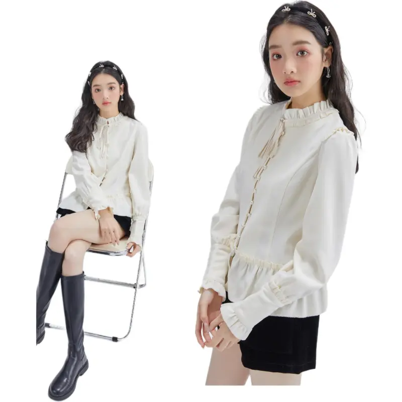 DEAR DEER PUFF Shirt Women's White-1