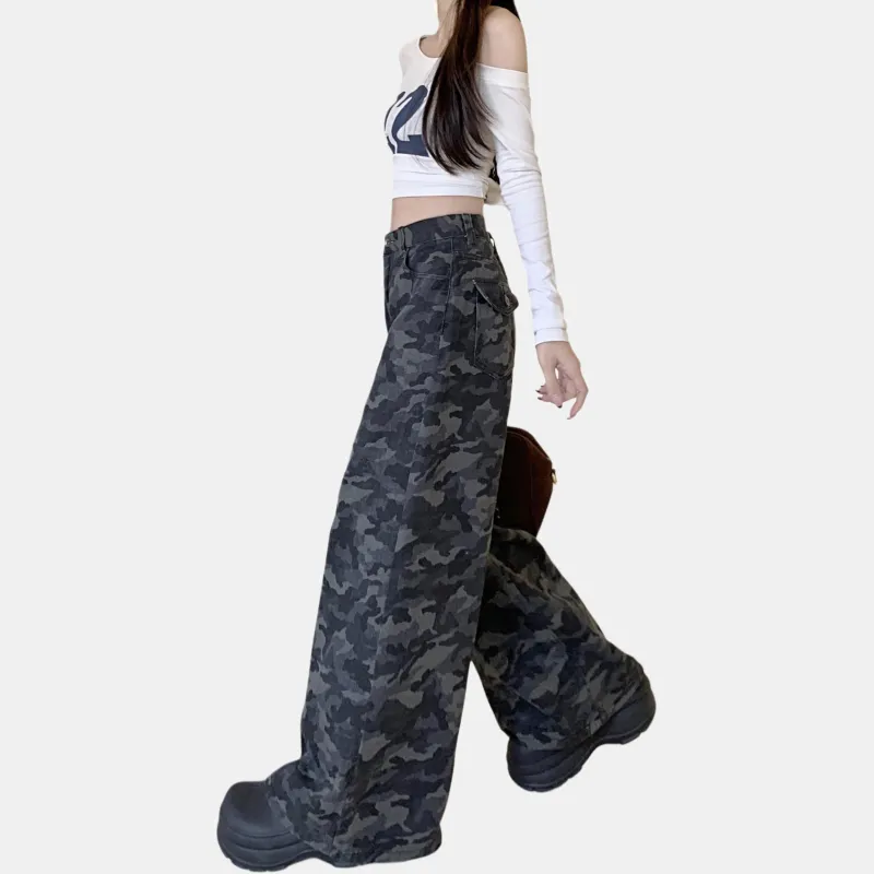 Oudifu Jeans Women's Camouflage-3