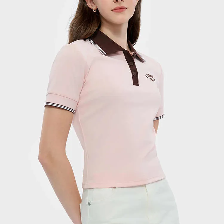 FILA FUSION FOB Polo Shirt Women's Orange Gray Pink-1