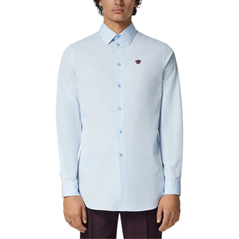 VERSACE Medusa Embroidered Long Sleeved Shirt-2