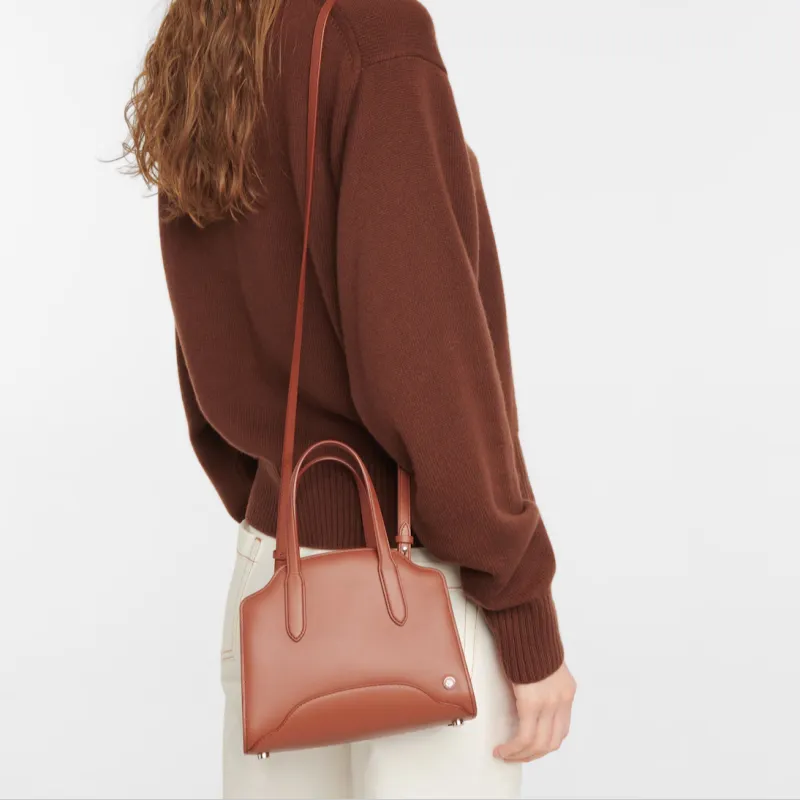 Loro Piana Sesia Calfskin Shoulder Bag Crossbody Bag Handbag Extra Mini Women's Brown-4