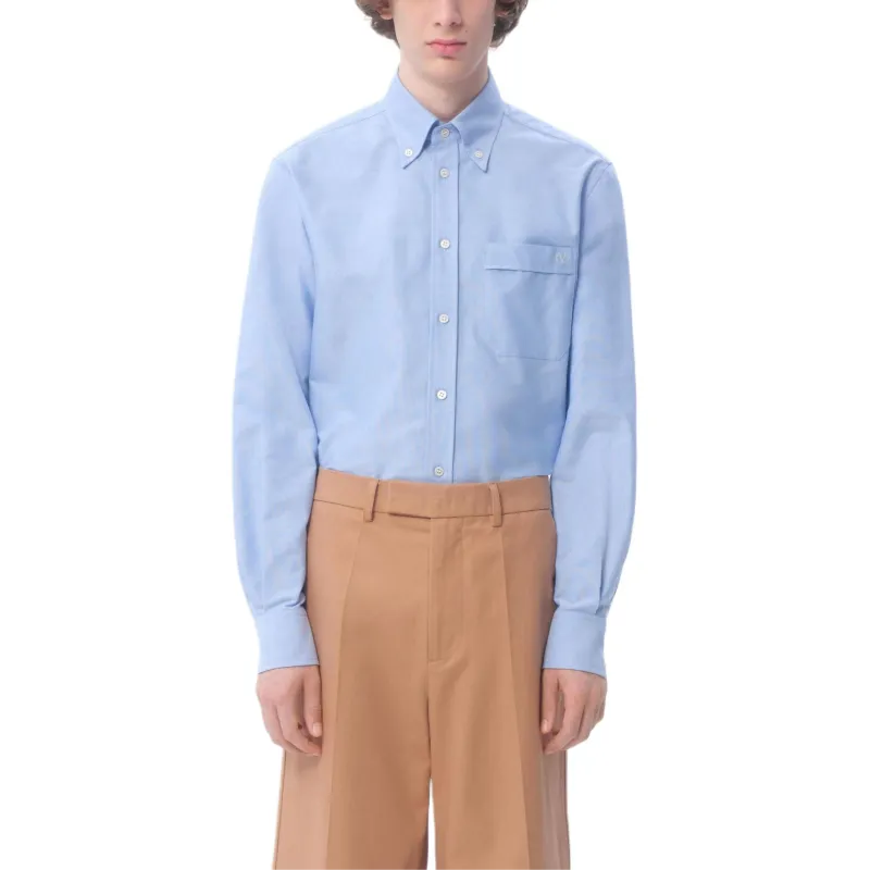 Valentino Logo Embroidered Long Sleeve Shirt-1
