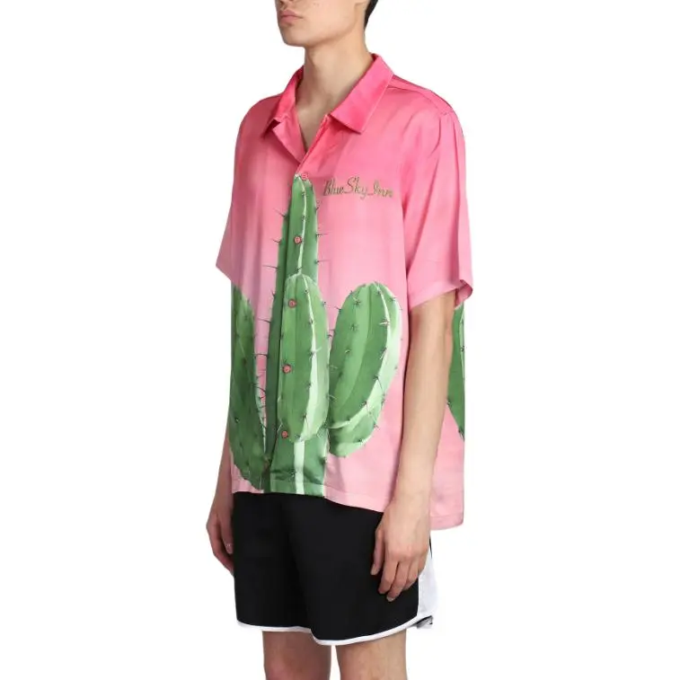 Blue Sky Inn Cactus Print Satin Finish Shirt-2