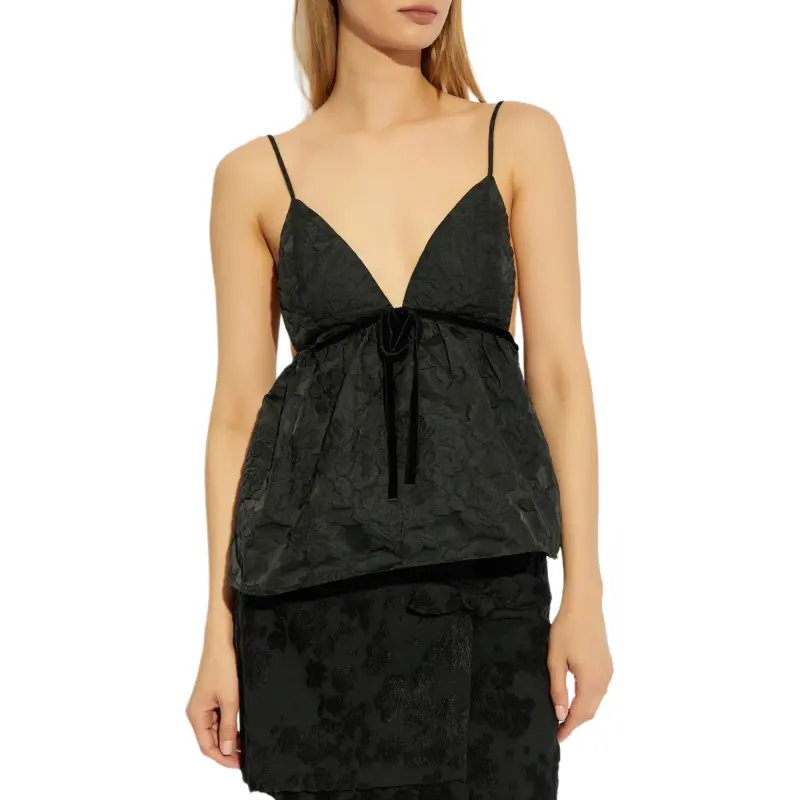 GANNI Botanical Jacquard Strap Top-3