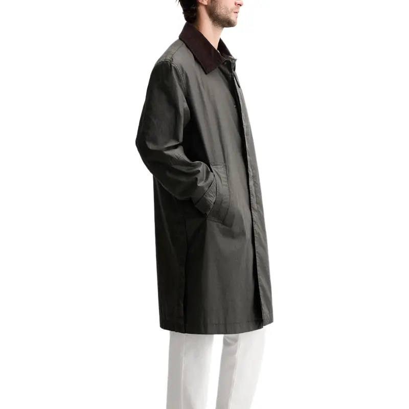 ZARA Trench Coat Men's Dark Khaki-4