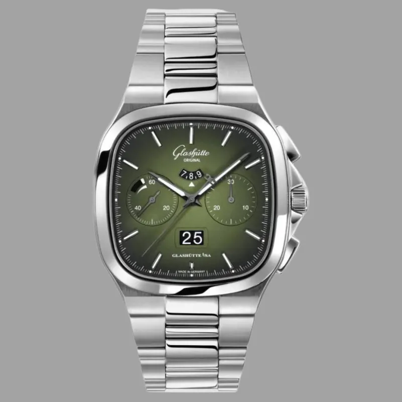GLASHUTTE ORIGINAL VINTAGE Automatic Mechanical Movement Men's Watches Watch 40mm Green Dial 1-37-02-09-02-70-1