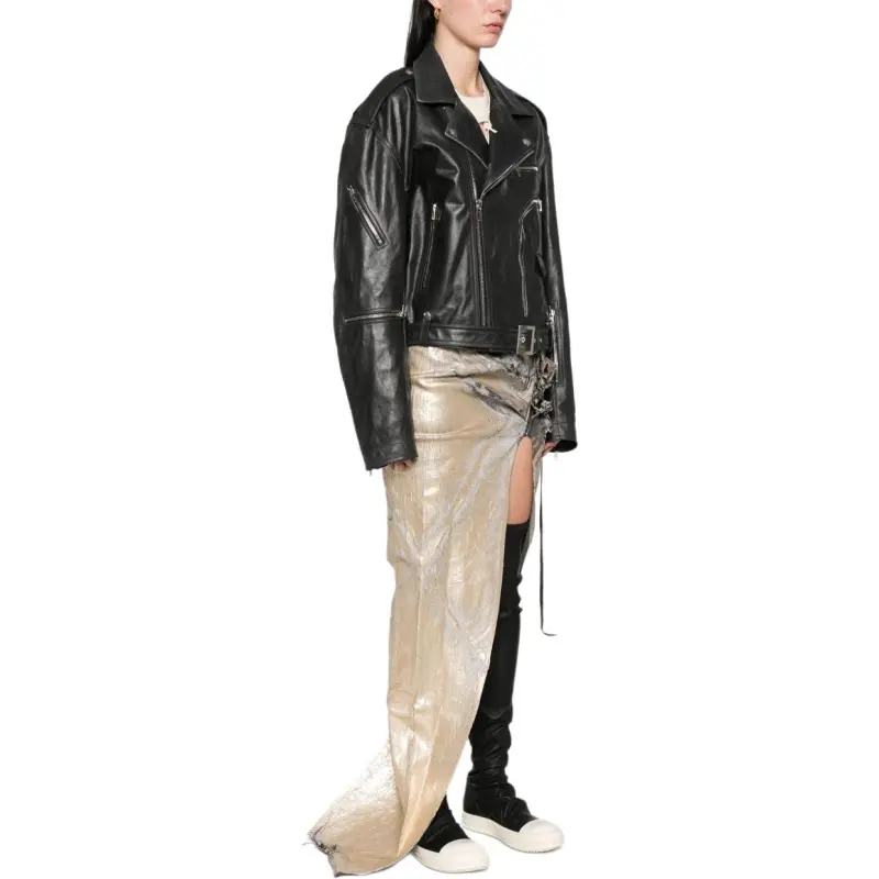 RICK OWENS Cropped Jumbo Bauhaus Stooges Jacket Black-3