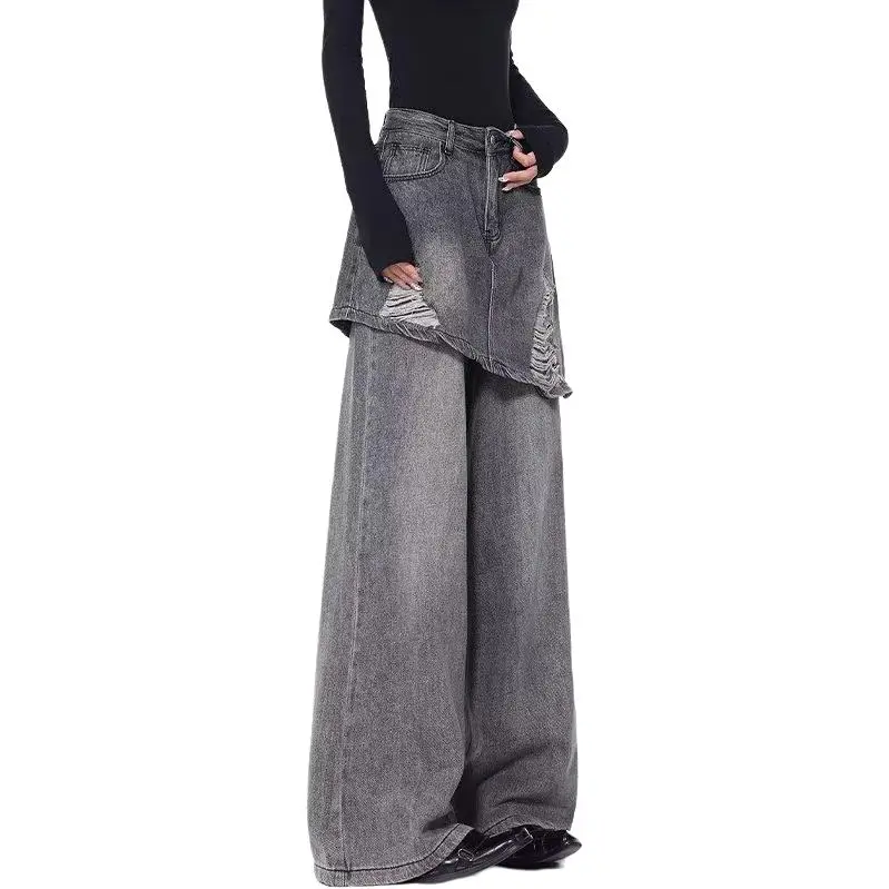 Concubine Zhu Jeans Women's Gray-1