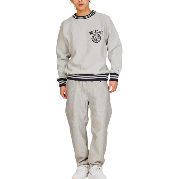 Champion Reverse Weave FW24 Sweatshirt Unisex Silver Gray/Marine Blue-2