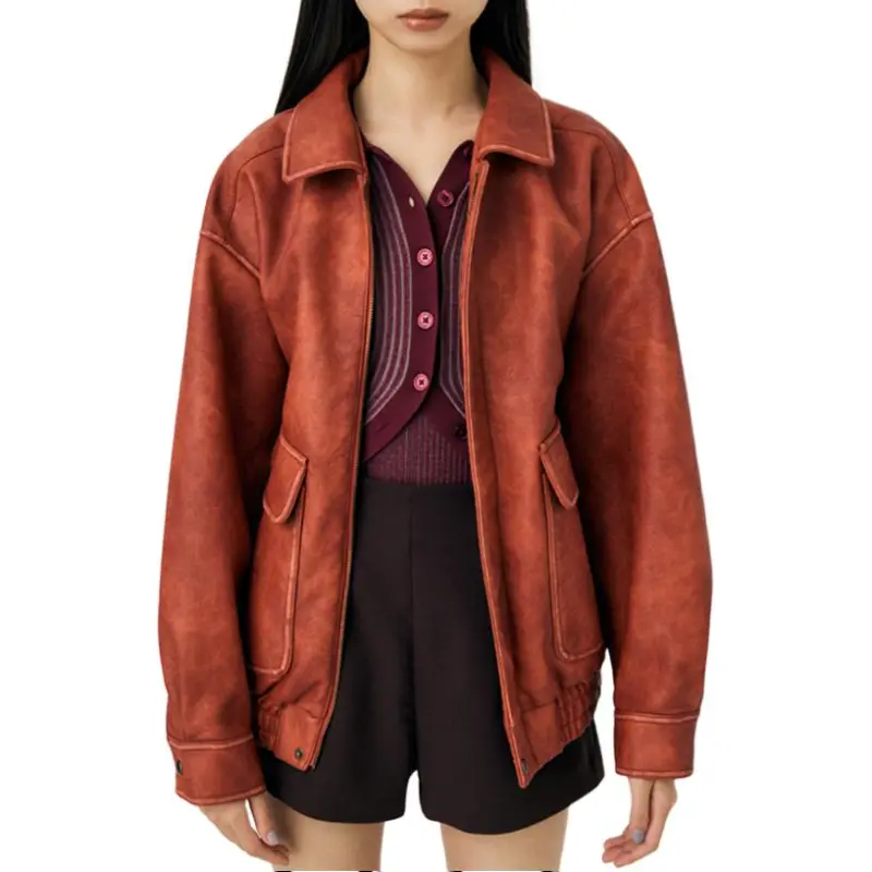 MOUSSY Leather Jackets Women's-5