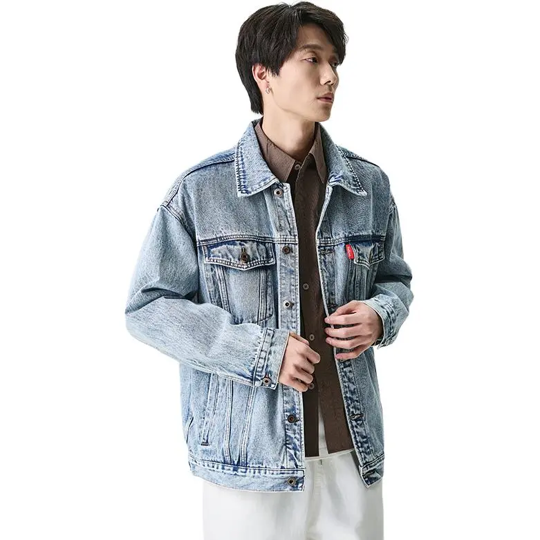 JASONWOOD Cowboy On The Run Denim Jacket Unisex Bleached White Blue-5