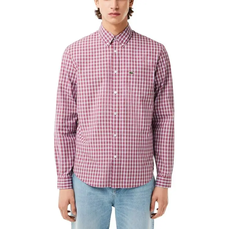 LACOSTE Shirts Men Burgundy-2