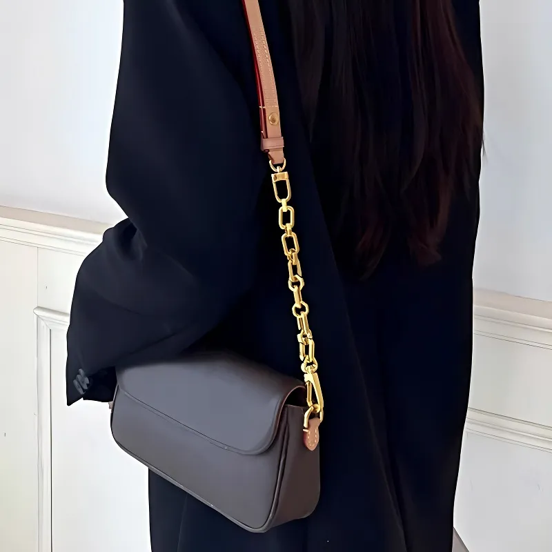 Ingenuity Handmade Metal Bag Strap Women's Gold Tone-4