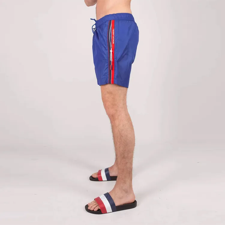 Moncler Logo Patch Drawstring Boxer Swim Shorts-4