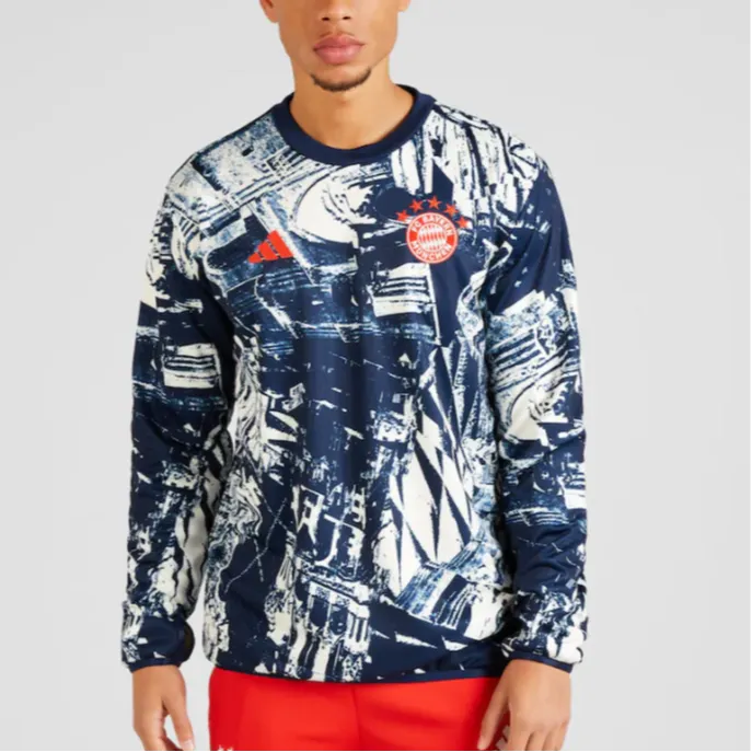 Adidas Fc Bayern Pre-Match Warm Top Sweatshirt Men's Dark Indigo-4