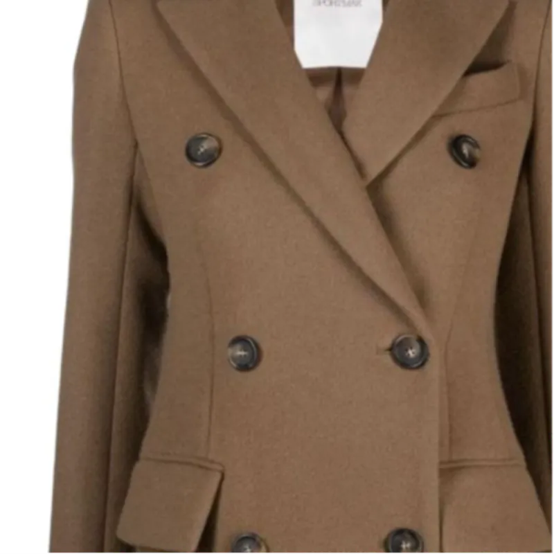 SportMax Double Breasted Long Sleeved Coat-6
