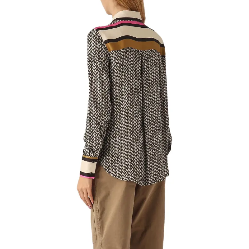 PINKO New Nora Geometric Printed Twill Weave Shirt-3