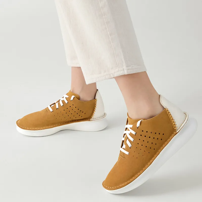 Clarks Low-Top Sports Casual Shoes Women's Khaki-3