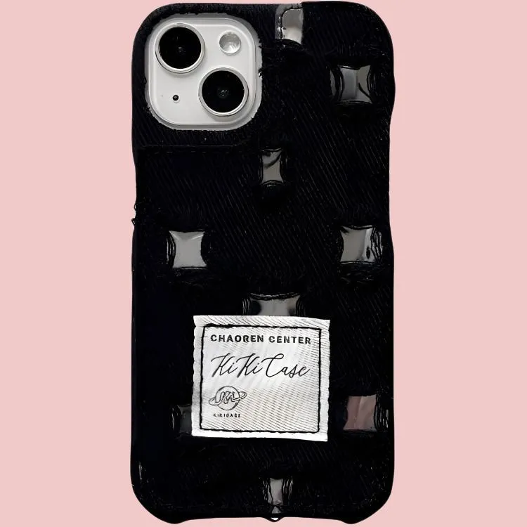 Wei Xin Matte Material Ripped Mirror Finish Denim Phone Cases Compatible With IPhone 16/15 Pro Max/Apple 13/14 Pro/Max-3