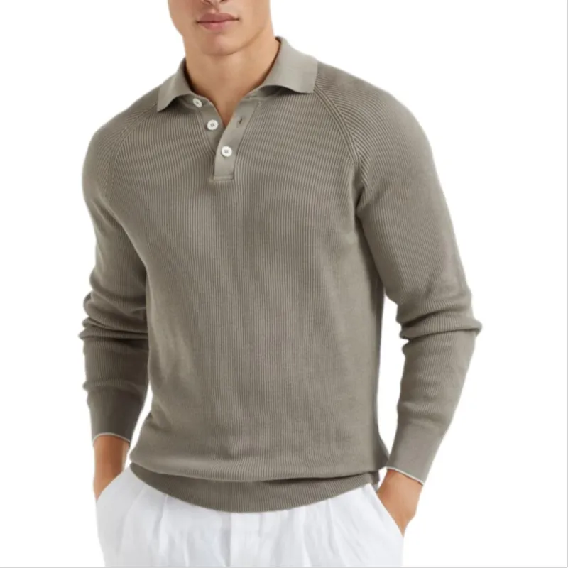 Brunello Cucinelli Ribbed knit Polo Shirt-1
