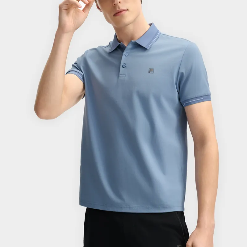 FILA WHITE Polo Shirts Men Tender Blue-2