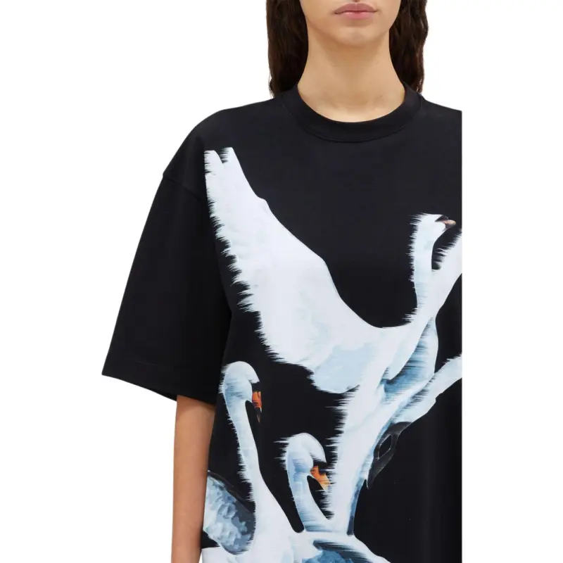 MSGM Swan print T shirt Dress-4