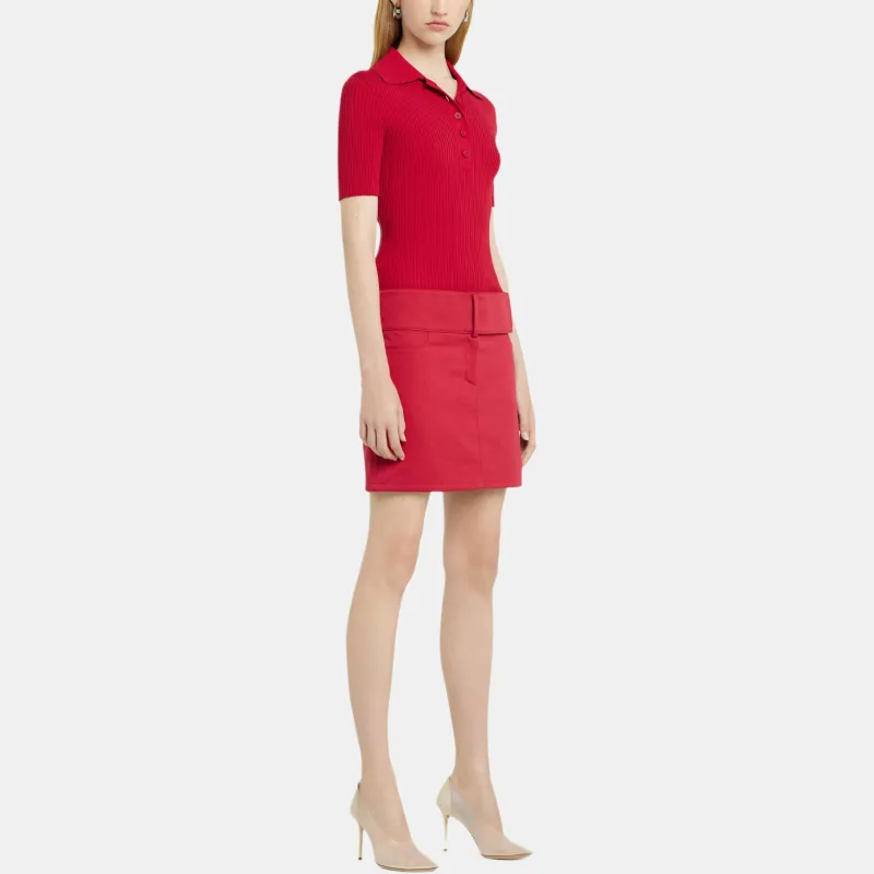 COURREGES Iconic Rib Knit Polo Shirt-2