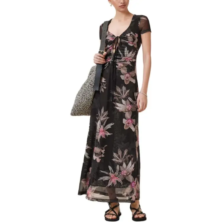 ALLSAINTS Short Sleeved Dress Women's Black-2