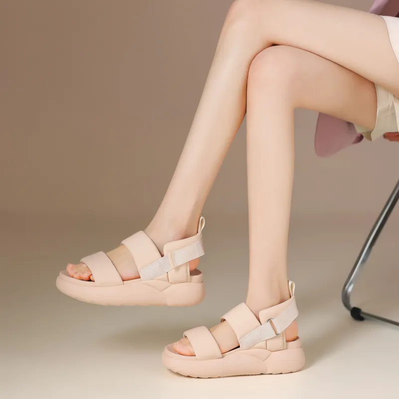 JOSINY Roman Sandals 5.5cm Women's Ecru/Light Pink-8