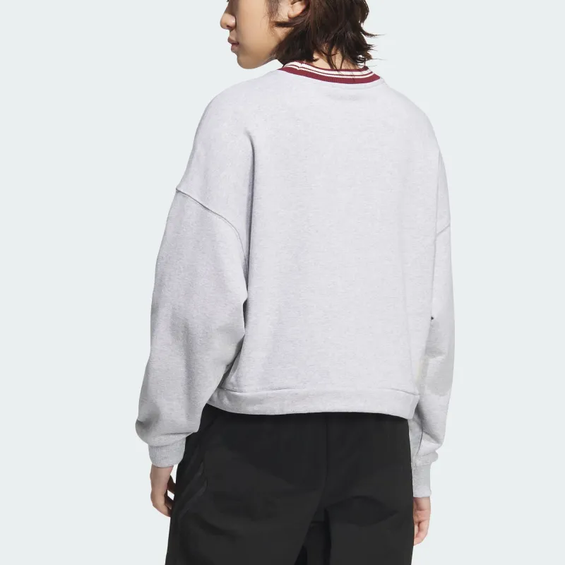Adidas Originals FW24 CREW SWEATSHIRT Women's Light Heather Gray-2