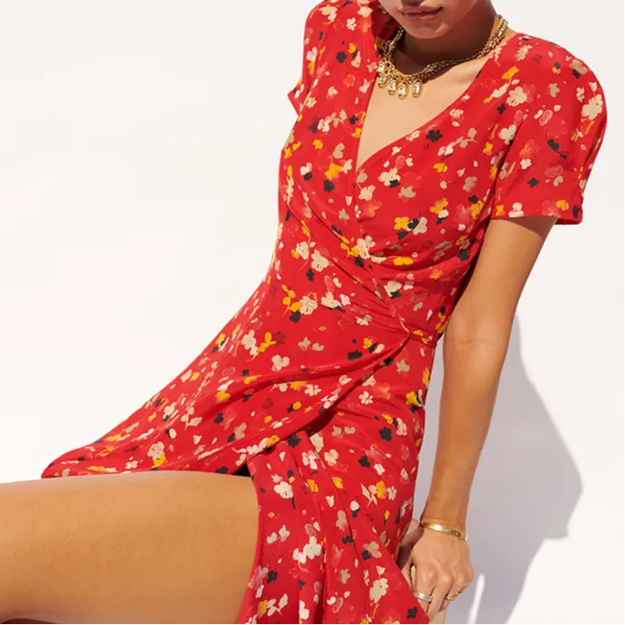 Realisation Par Short Sleeved Dress Women's Red-5