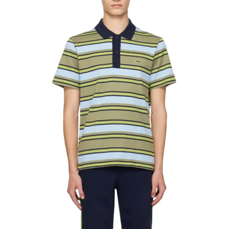LACOSTE Striped Cotton Polo Shirt-2