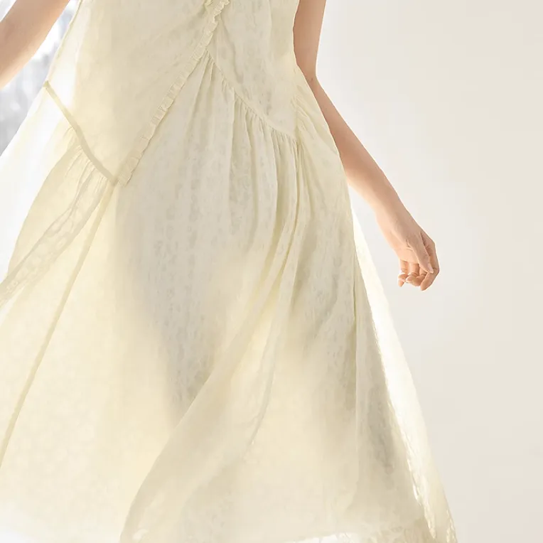 DIALOGUE Sleeveless Dress Women's Champagne-5
