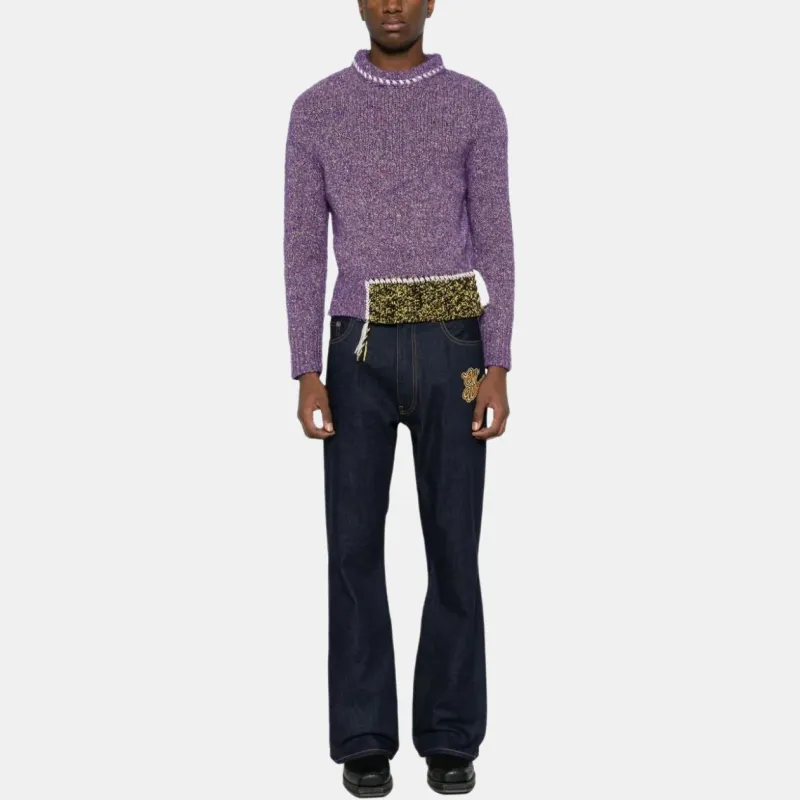 OFF WHITE Logo embroidered Flared Jeans-2