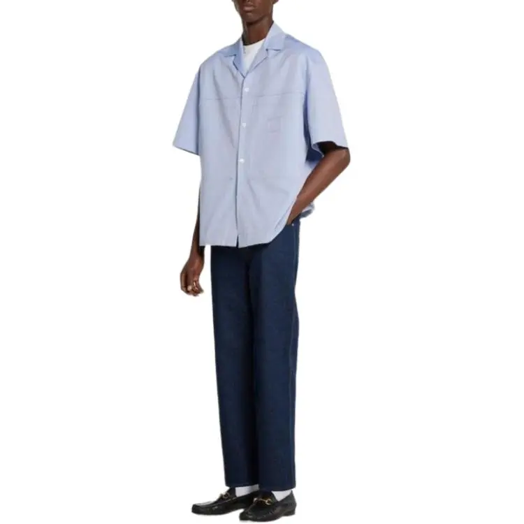 GUCCI Lido FW25 Fall Collection Shirt Men's Light Blue-3